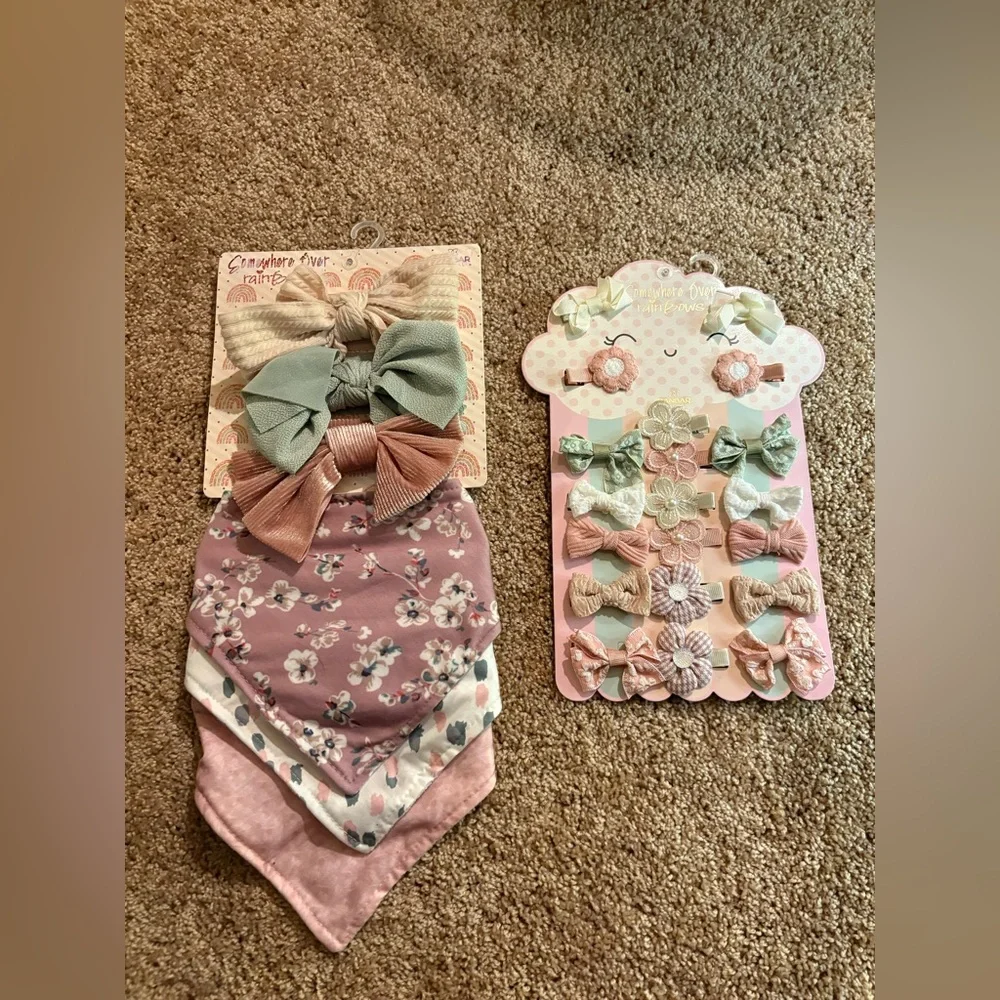 Infant headbands bibs and bows